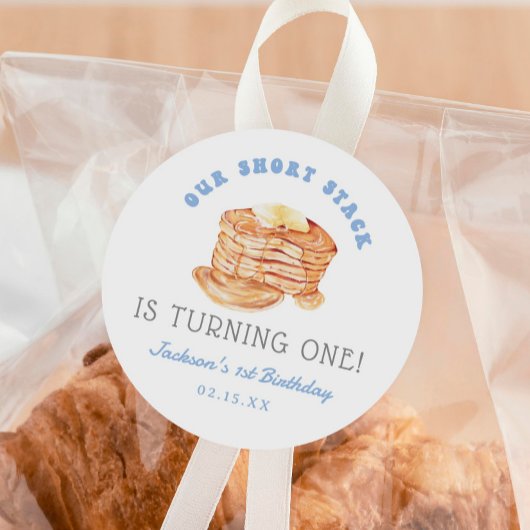 Jongen onze Short Stack wordt één verjaardag Ronde Sticker