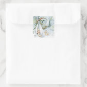 Jongen Ooievaar Baby Shower Favor Stickers (Tas)