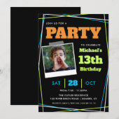 Jongen op 13-jarige leeftijd, blauwe groene Oranje Kaart (Voorkant / Achterkant)