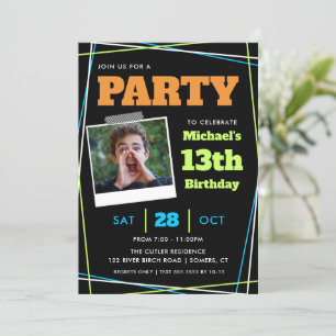 Jongen op 13-jarige leeftijd, blauwe groene Oranje Kaart