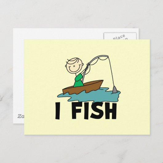 Jongen op Boat I Fish Tshirts en Gifts Briefkaart (Voorkant / Achterkant)