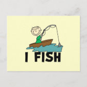 Jongen op Boat I Fish Tshirts en Gifts Briefkaart (Voorkant)
