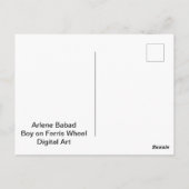 Jongen op Carrousel, Briefkaart (Achterkant)