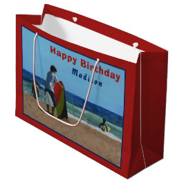 Jongen op de Beach Large Gift Bag Groot Cadeauzakje