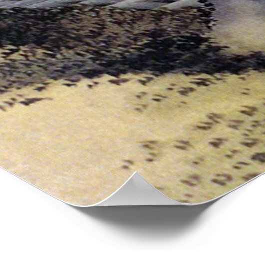 Jongen op de berg Fuji, Hokusai Poster (Hoek)