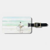 Jongen op de fiets bagagelabel (Voorkant horizontaal)