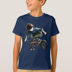 Jongen op een fiets Racing Sport Fun T-shirt