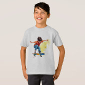 Jongen op een Skateboard Sport Fun T-shirt (Voorkant volledig)