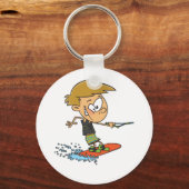 Jongen op een Wakeboard Sleutelhanger (Voorkant)