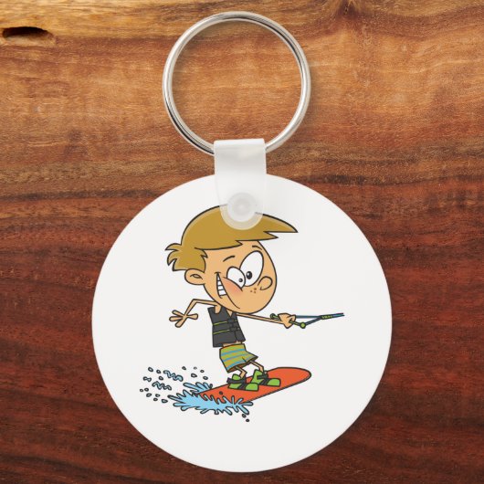 Jongen op een Wakeboard Sleutelhanger (Voorkant)