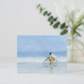 Jongen op fiets 2 briefkaart (Staand voorkant)