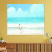 Jongen op fiets 3 canvas afdruk (Insitu (Woonkamer))