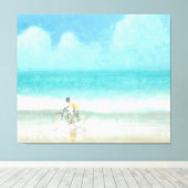 Jongen op fiets 3 canvas afdruk (Insitu (Houten vloer))