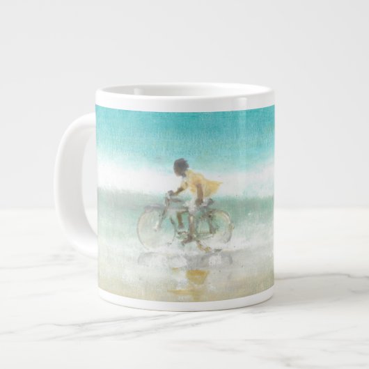 Jongen op fiets 3 grote koffiekop (Links)