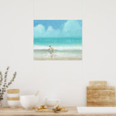 Jongen op fiets 3 poster (Keuken)