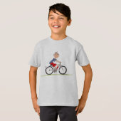Jongen op fiets fietsen t-shirt (Voorkant volledig)