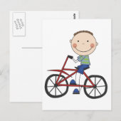 Jongen op fietspatjes en cadeautjes briefkaart (Voorkant / Achterkant)