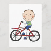 Jongen op fietspatjes en cadeautjes briefkaart (Voorkant)