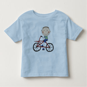 Jongen op fietspatjes en cadeautjes kinder shirts