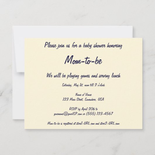  jongen op het Baby shower Beach Kaart (Achterkant)