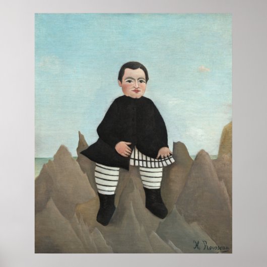 Jongen op het Poster Rocks - Henri Rousseau Fine A (Voorkant)