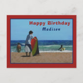 Jongen op het strand Briefkaart - Aangepaste optie (Voorkant)