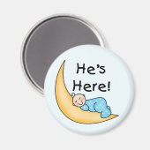 Jongen op maan Hij is hier Magneet (Voorkant / Achterkant)