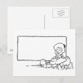 Jongen op paddenstoel briefkaart (Voorkant / Achterkant)