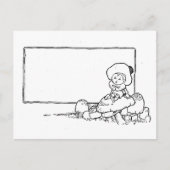 Jongen op paddenstoel briefkaart (Voorkant)