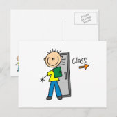 Jongen op school briefkaart (Voorkant / Achterkant)