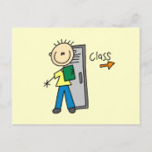 Jongen op school briefkaart (Voorkant)