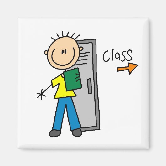 Jongen op school magneet (Voorkant)