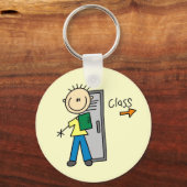 Jongen op school sleutelhanger (Voorkant)