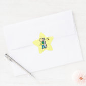 Jongen op school ster sticker (Envelop)