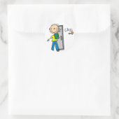 Jongen op school sticker (Tas)