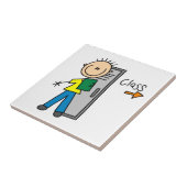 Jongen op school tegeltje (Zijkant)