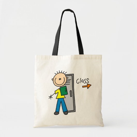 Jongen op school tote bag (Voorkant)