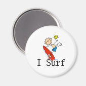 Jongen op surfplank  magneet (Voorkant / Achterkant)