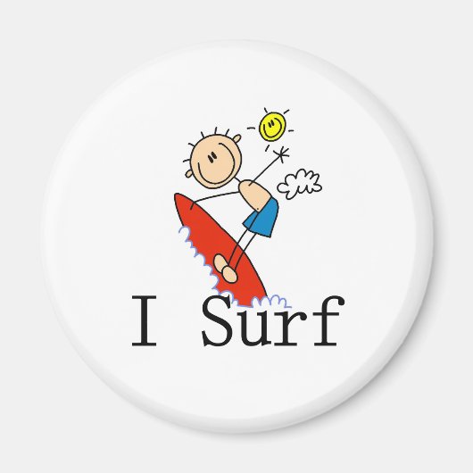 Jongen op surfplank  magneet (Voorkant)