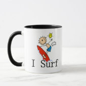 Jongen op surfplank  mok (Links)