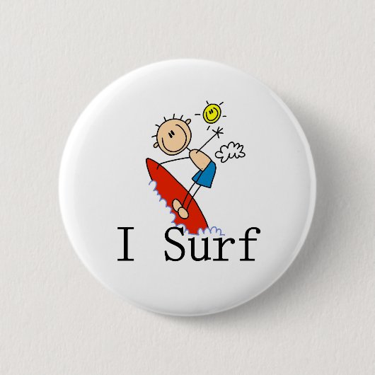 Jongen op surfplank ronde button 5,7 cm (Voorkant)