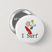 Jongen op surfplank ronde button 5,7 cm (Voorkant /achterkant)