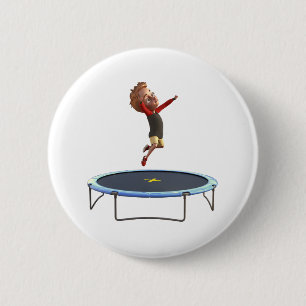 Jongen op Trampoline Ronde Button 5,7 Cm