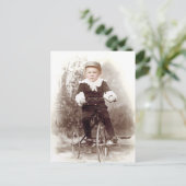 Jongen op Tricycle Briefkaart (Staand voorkant)