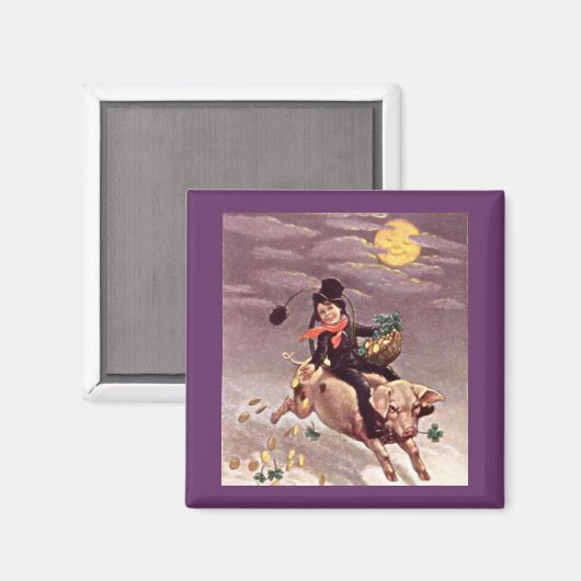 jongen op varken magneet (Voorkant / Achterkant)