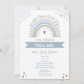Jongen op Way Rainbow Baby shower Invitation Kaart (Voorkant)