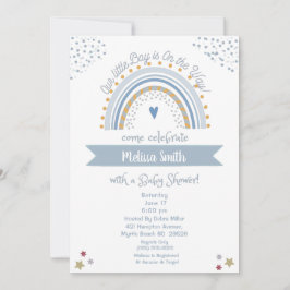 Jongen op Way Rainbow Baby shower Invitation Kaart