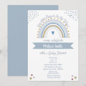 Jongen op Way Rainbow Baby shower Invitation Kaart (Voorkant / Achterkant)
