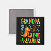 Jongen Opa Saurus 1e Verjaardag Dinosaurus Magneet (Voorkant / Achterkant)