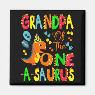 Jongen Opa Saurus 1e Verjaardag Dinosaurus Magneet